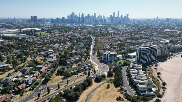 Singles in Port Melbourne: view of the city