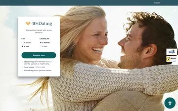 Screenshot of the 40sDating website