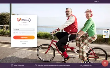 Screenshot of the 60sDating website