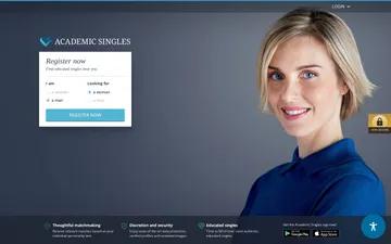 Screenshot of the Academic Singles website