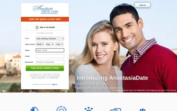 Screenshot of the AnastasiaDate website