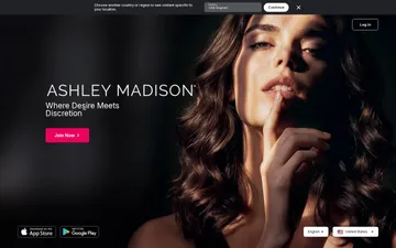 Screenshot of the Ashley Madison website