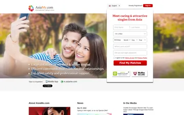 Screenshot of the AsiaMe website
