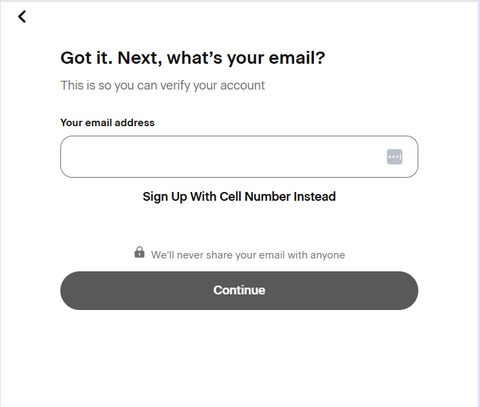 signing up