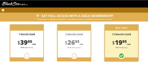 Screenshot of the Black Sex Match prices