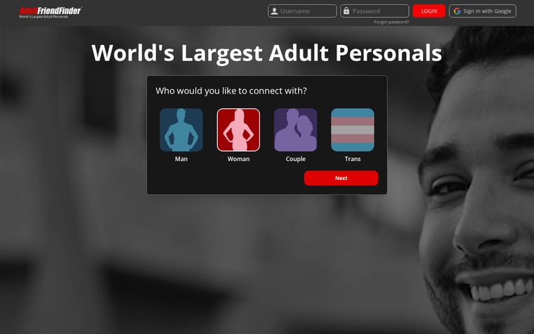 Screenshot of the Black Sex Match website