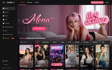 Screenshot of the Candy.ai website