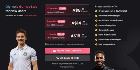 Screenshot of the Candy.ai prices
