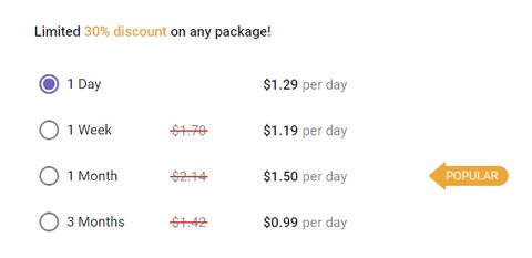 Screenshot of the Dating For Parents prices
