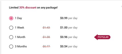 Screenshot of the FatFlirt prices