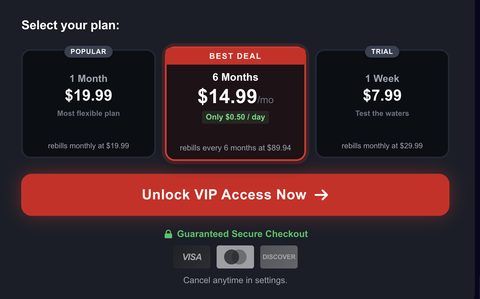 Screenshot of the Flingster prices