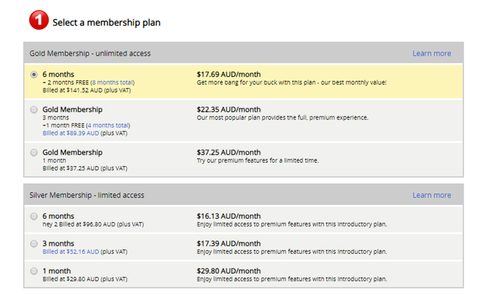 Screenshot of the FriendFinder prices