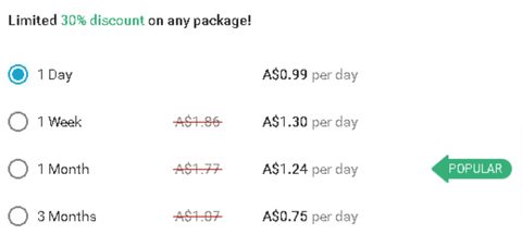 Screenshot of the GaysTryst prices