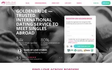 Screenshot of the Golden Bride website