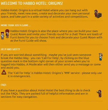 Screenshot of the Habbo website