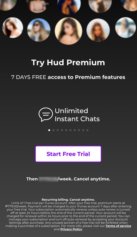 Screenshot of the HUD App prices