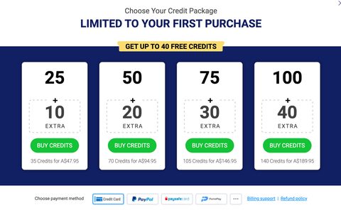 Screenshot of the ImLive prices