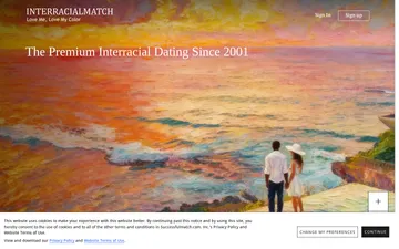 Screenshot of the InterracialMatch website