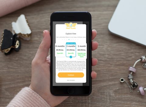 Screenshot of the JSwipe prices