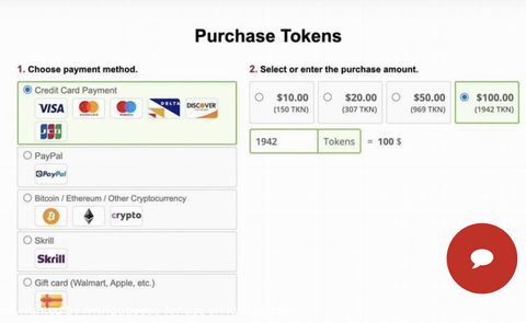 Screenshot of the Kasidie prices