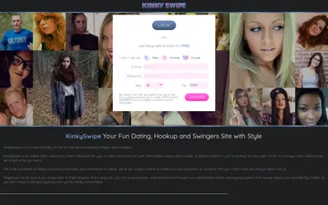 Screenshot of the KinkySwipe website