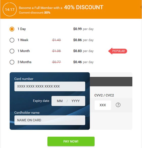 Screenshot of the LayMatures prices