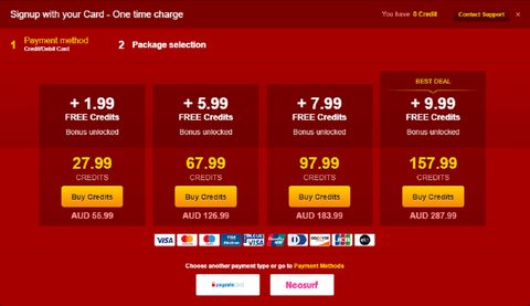 Screenshot of the LiveJasmin prices