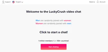 Screenshot of the LuckyCrush website