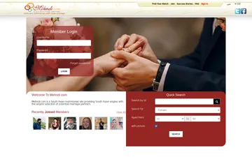 Screenshot of the Mehndi website