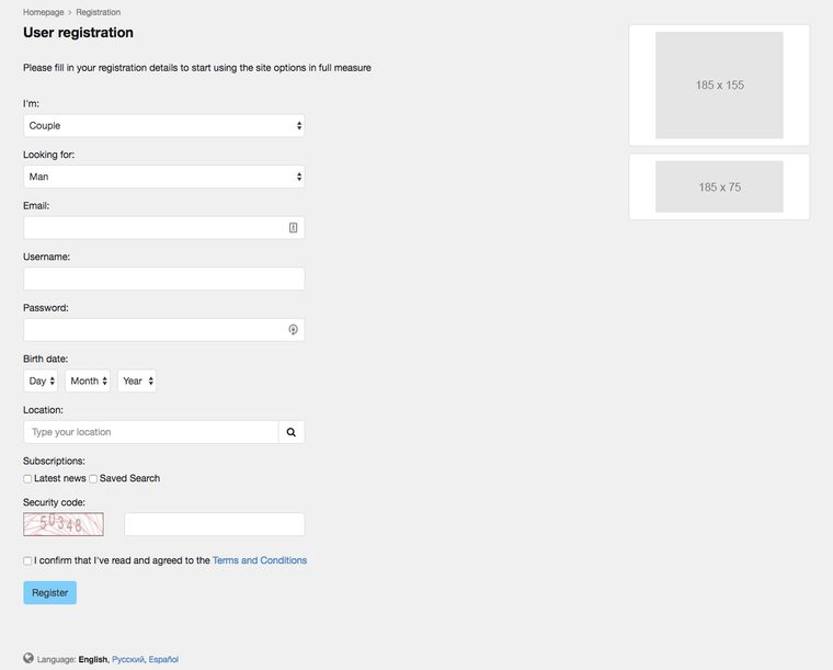 MenChats Registration