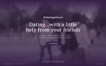 Screenshot of the MySingleFriend website