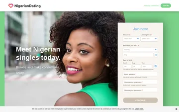 Screenshot of the Nigerian Dating website