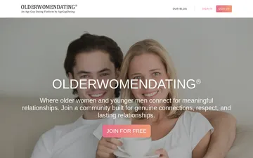 Screenshot of the Older Women Dating website