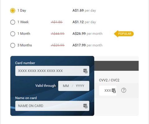 Screenshot of the OneNightFriend prices