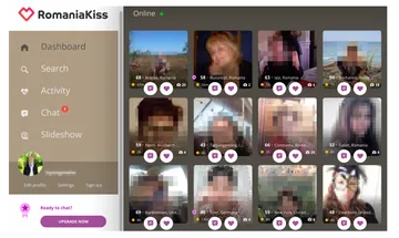 Screenshot of the RomaniaKiss website
