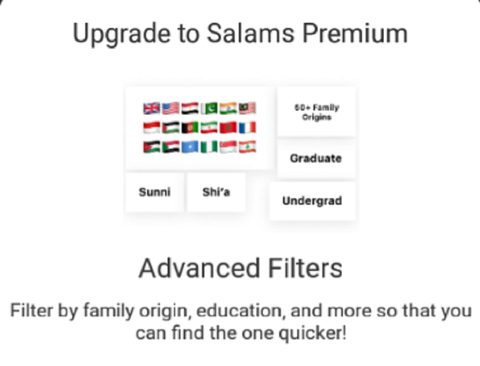 Screenshot of the Salams prices