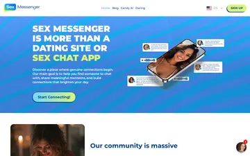 Screenshot of the SexMessenger website