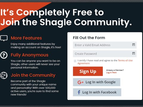 Shagle Signup Process