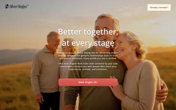Screenshot of the SilverSingles website