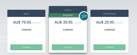 Screenshot of the 30sDating prices