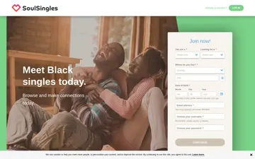 Screenshot of the SoulSingles website