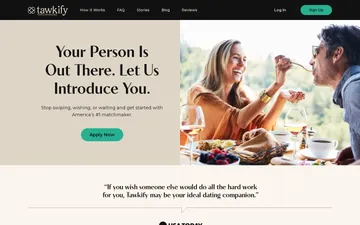 Screenshot of the Tawkify website