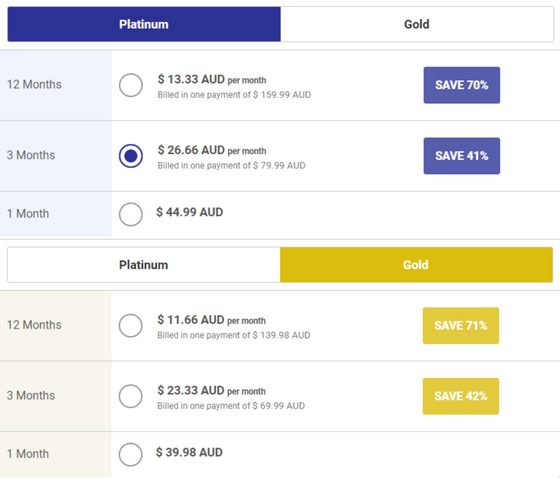 Screenshot of the Thai Cupid prices
