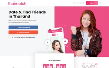Screenshot of the ThaiMatch website