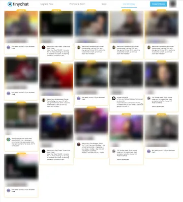 Screenshot of the Tinychat website