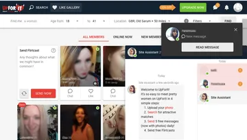 Screenshot of the UpForIt website