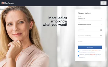 Screenshot of the WantMatures website