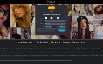 Screenshot of the YourSecretHookup website