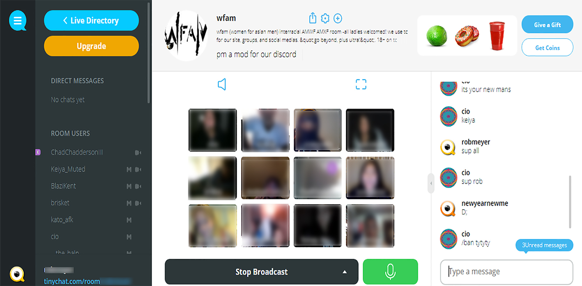 Making Contact on Tinychat.