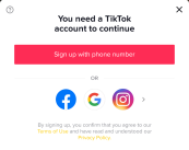 tiktok sign up